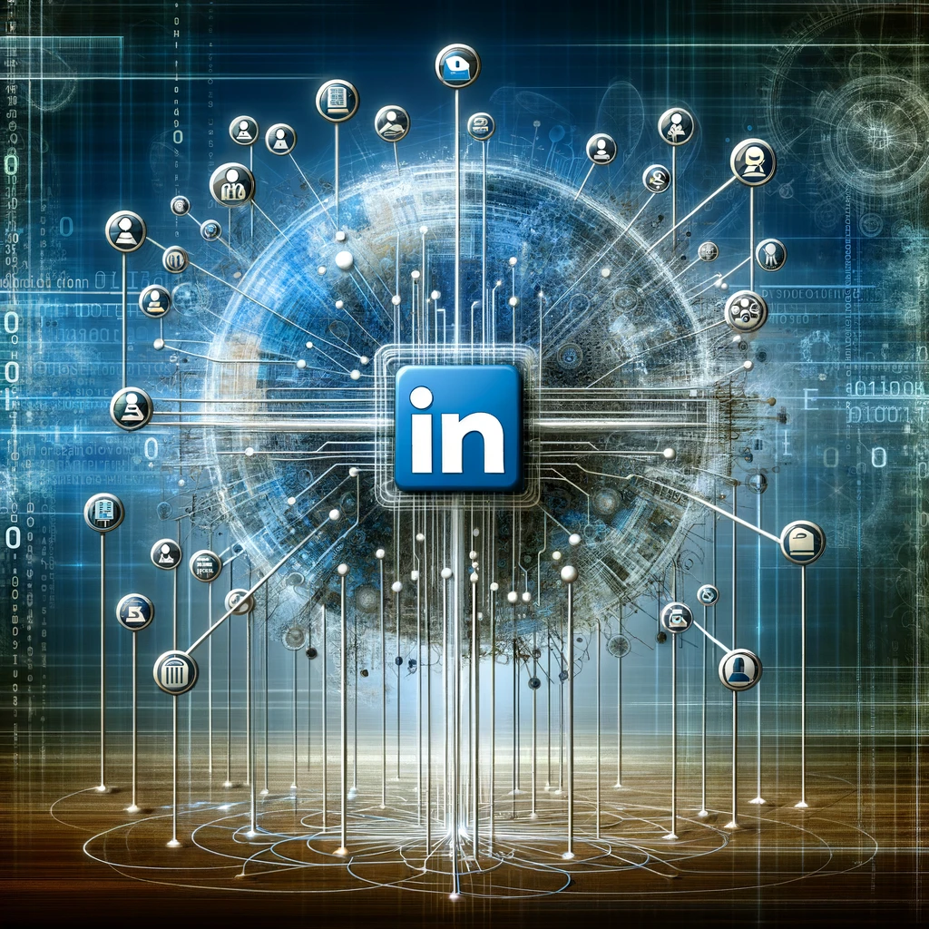 AI generated image representing LinkedIn's algorithm