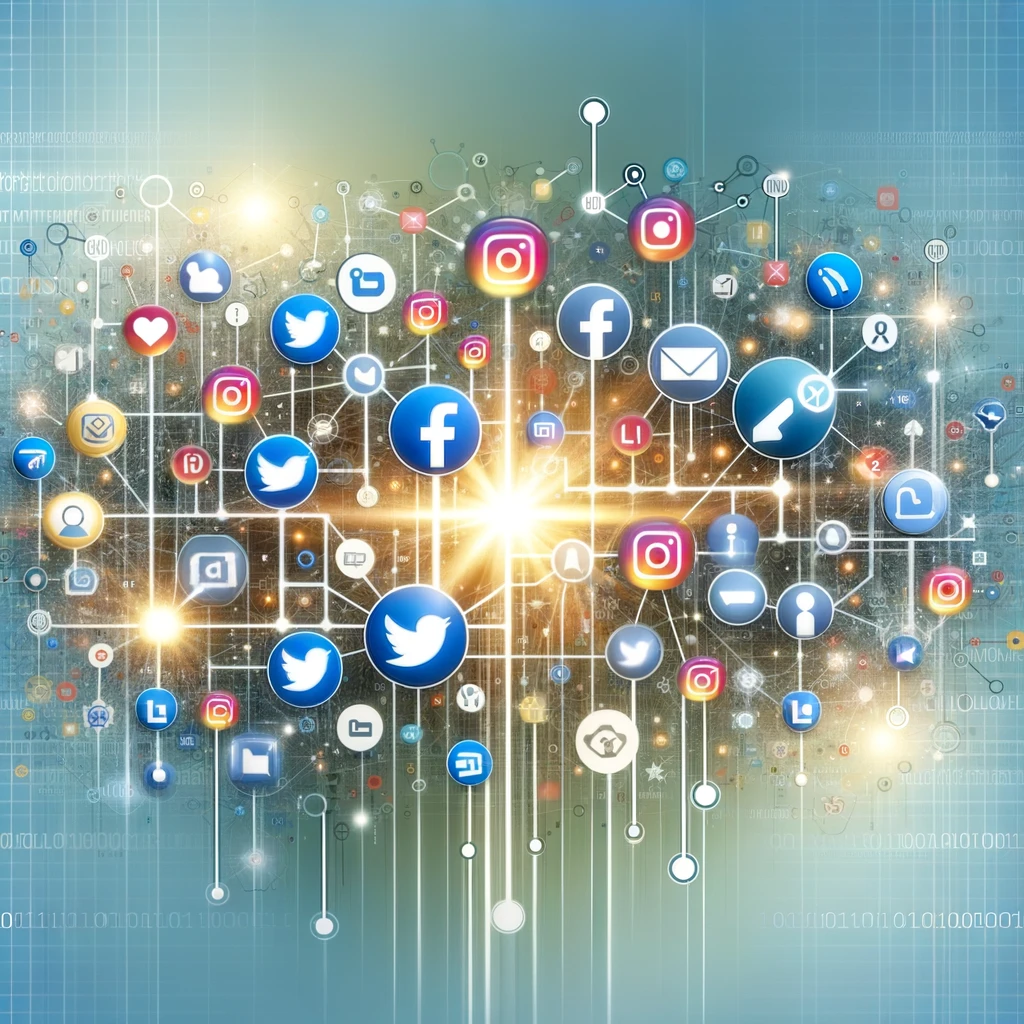 AI generated image representing social media algorithms