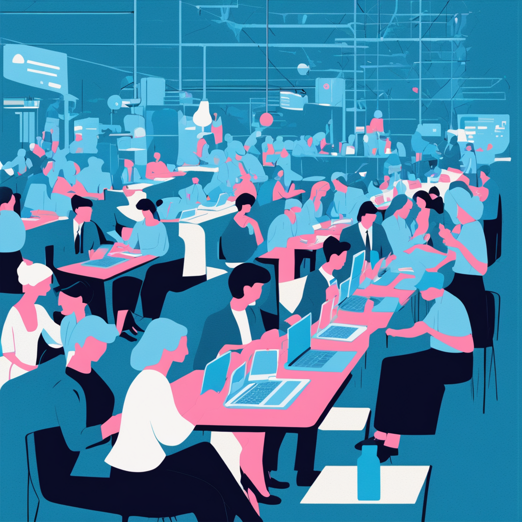 AI generated image of an audience on their phones