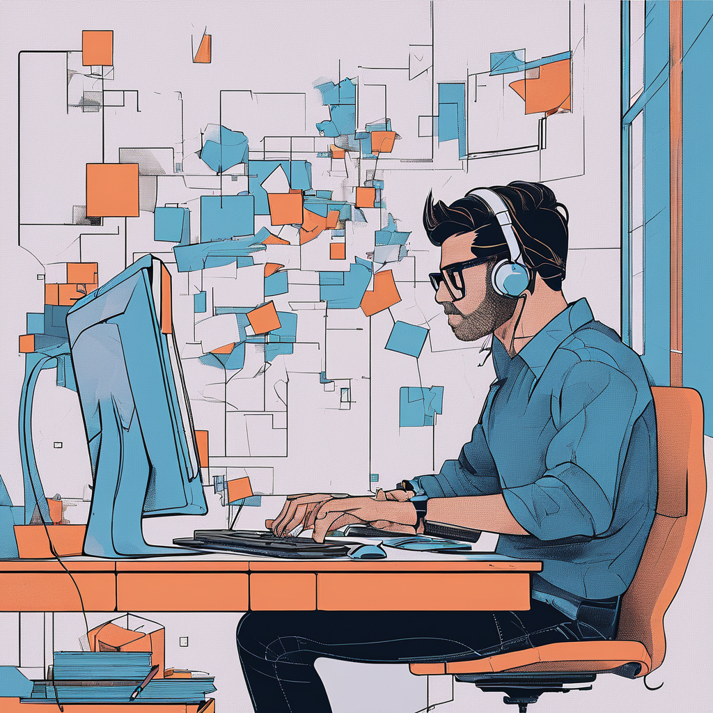 AI generated image of someone creating content