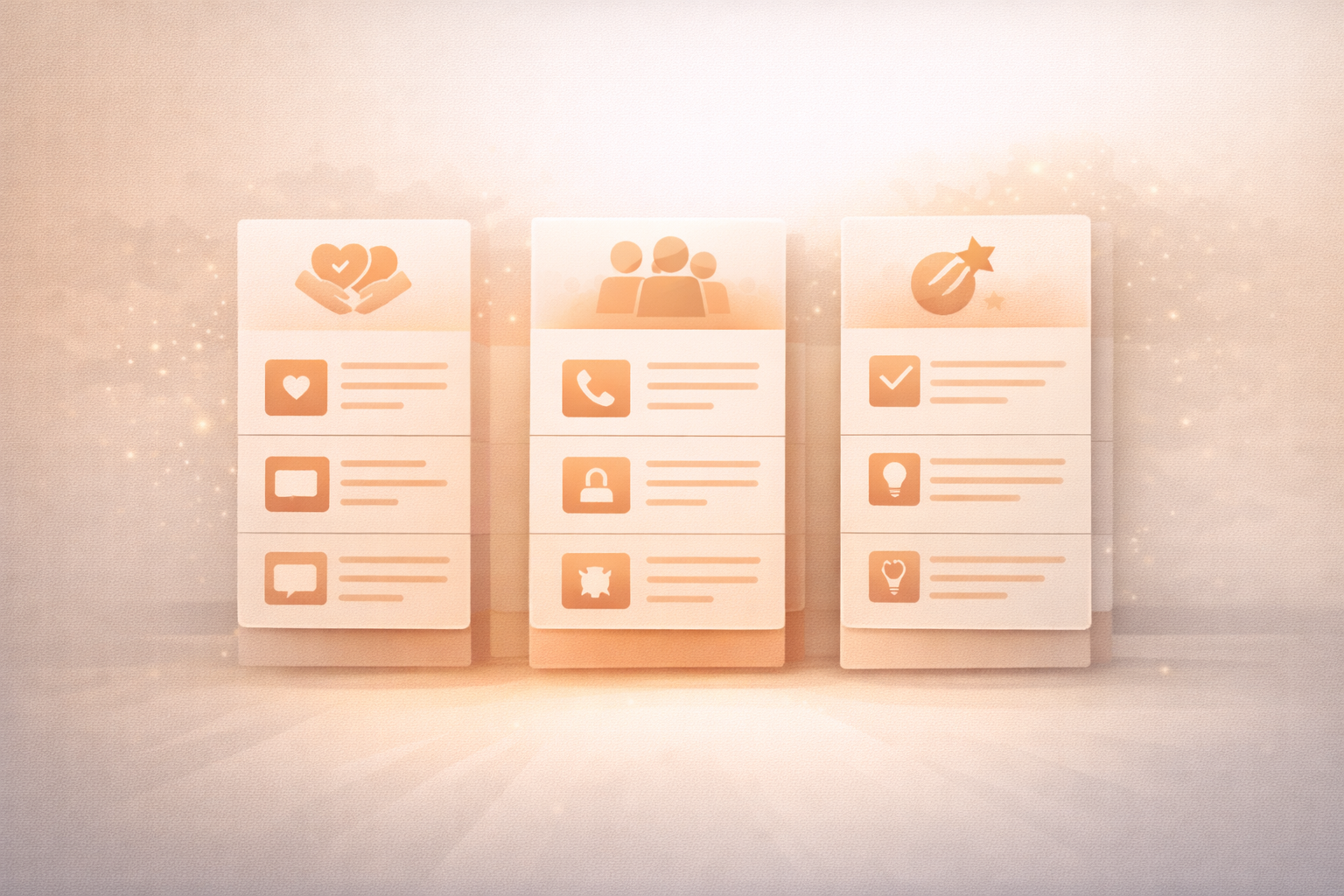 Illustration showing aligned content pillars for a focused social media strategy.