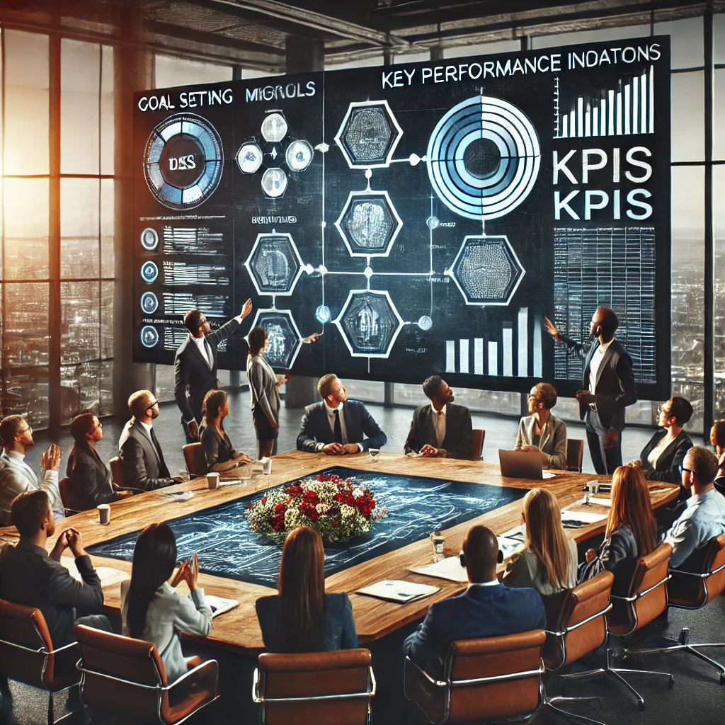 AI generated image of a team working on their goals