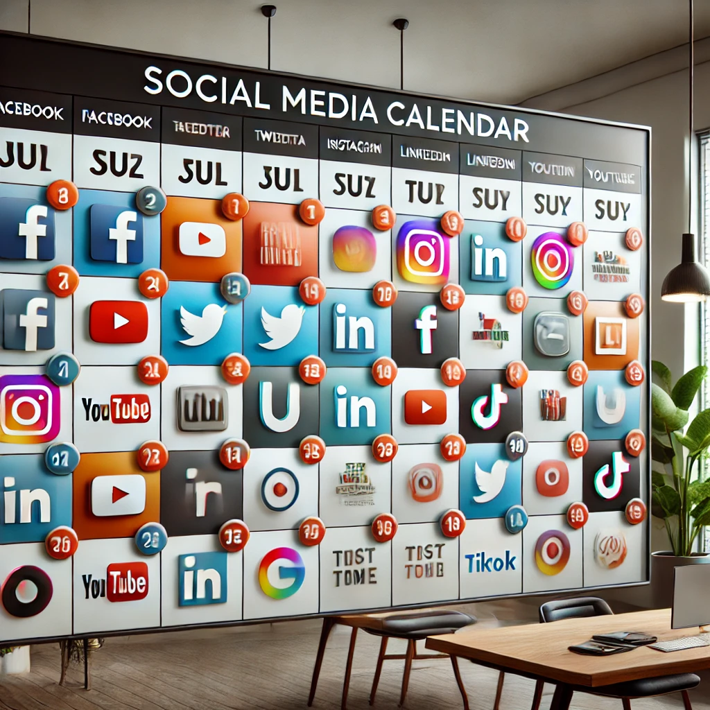AI generated image of a social media calendar