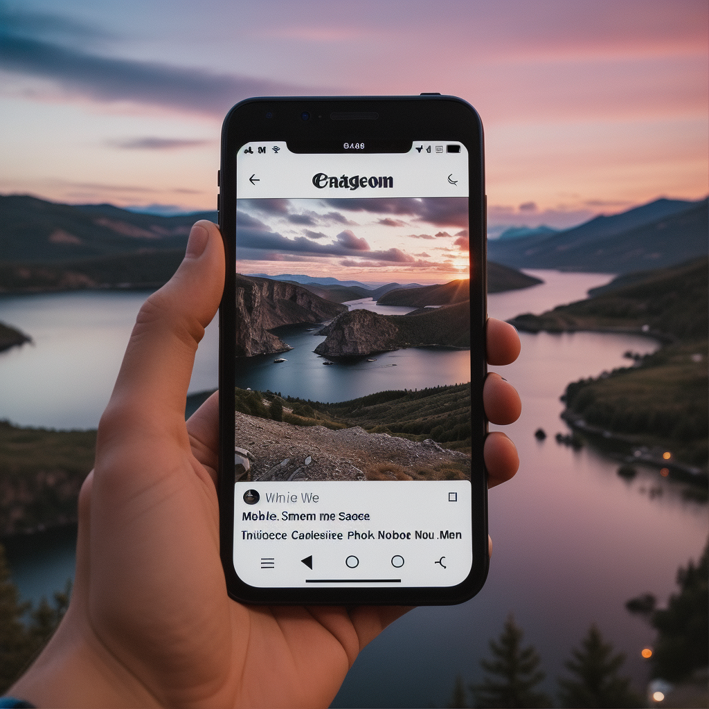 AI image of a mobile phone with an instagram feed