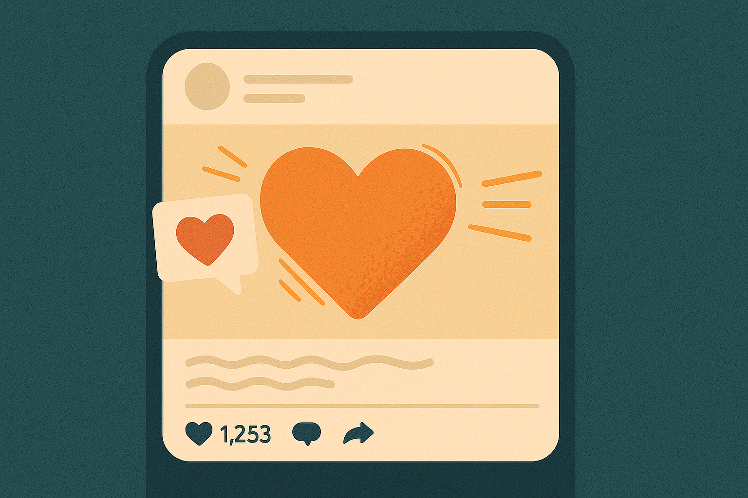 Eye-catching animation within a social media feed