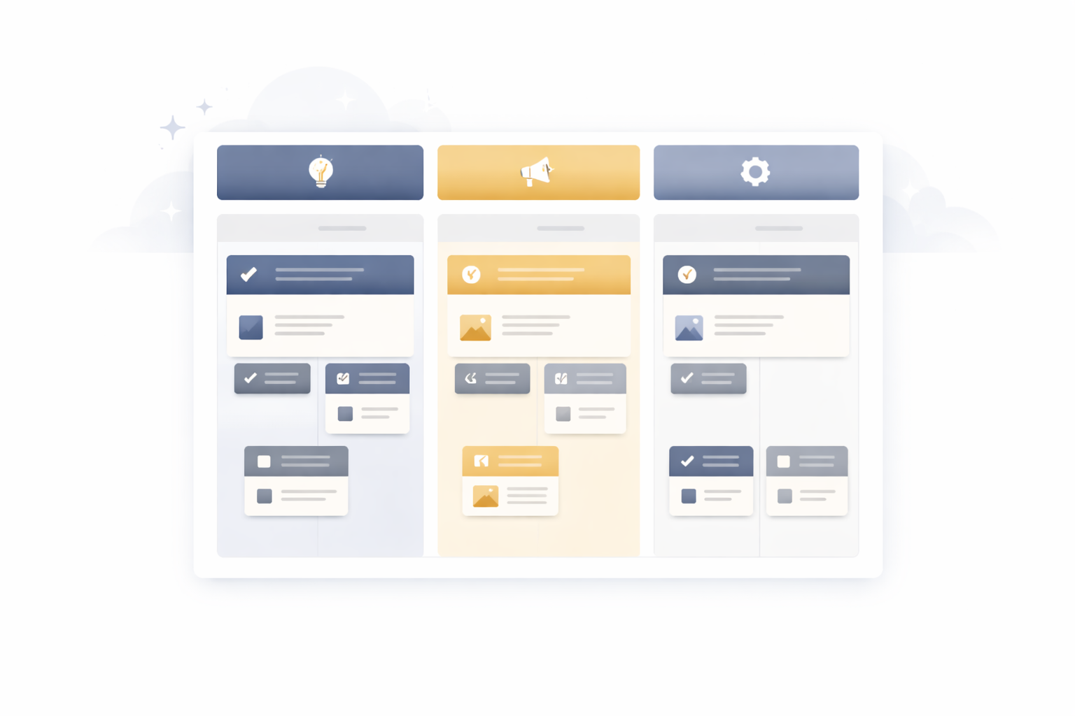 Illustration showing how content pillars can structure a monthly social media plan.