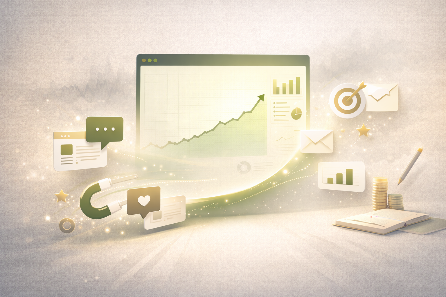 Illustration demonstrating how consistent inputs and engagement drive long-term social media growth